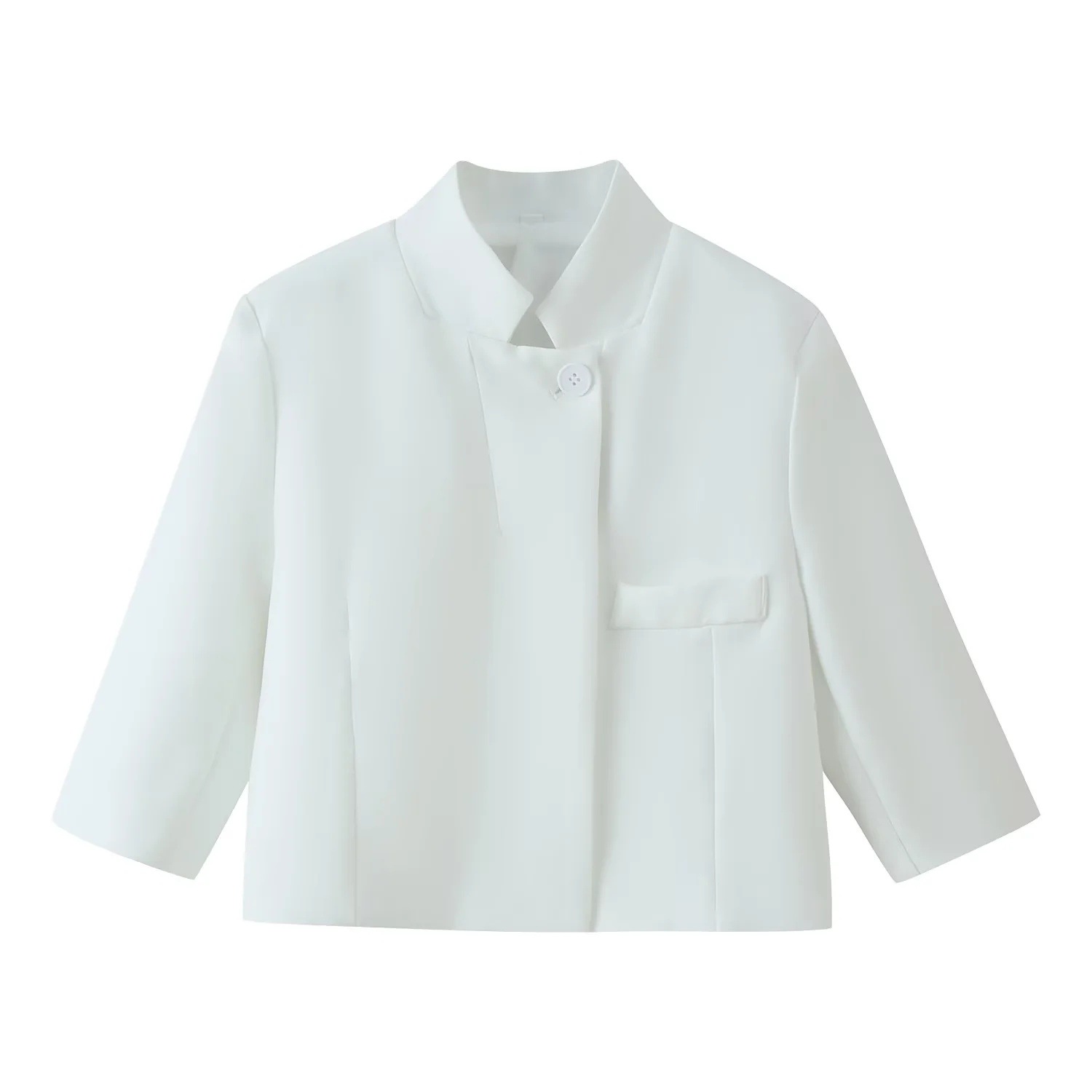 Stylish And Versatile Short Coat With A Stand-up Collar