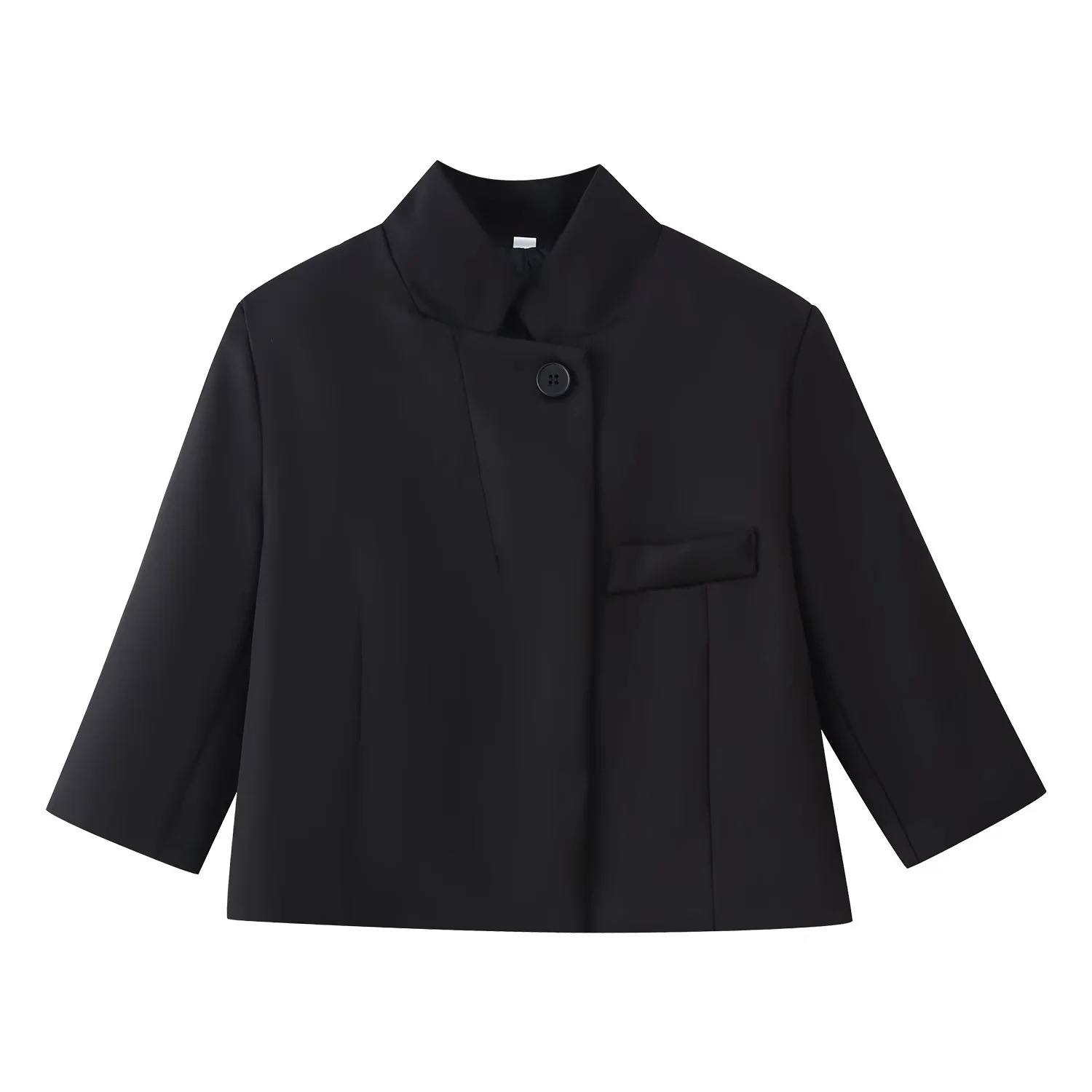 Stylish And Versatile Short Coat With A Stand-up Collar
