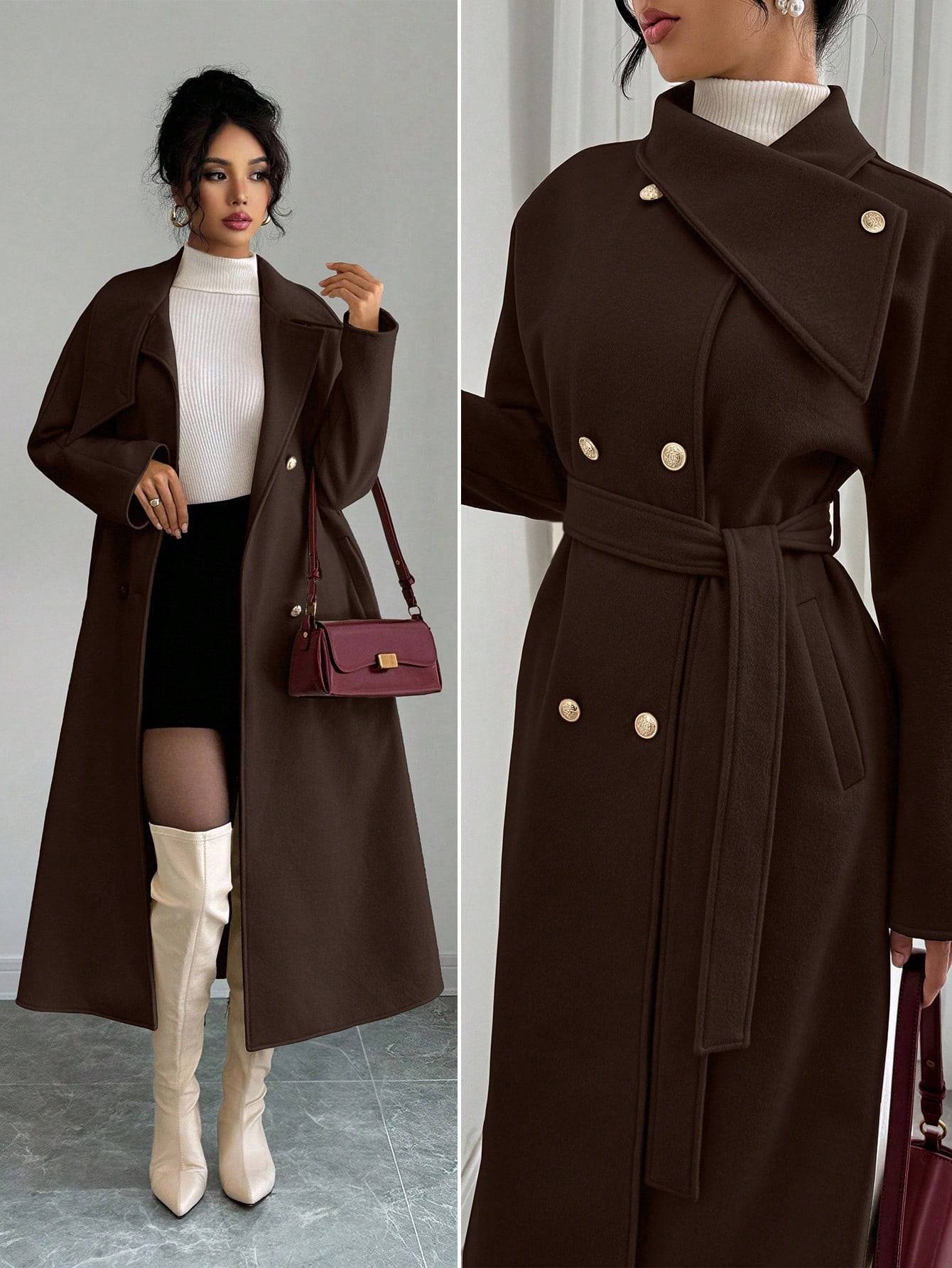 Stylish Fallwinter Double-breasted Warm Wool Coat
