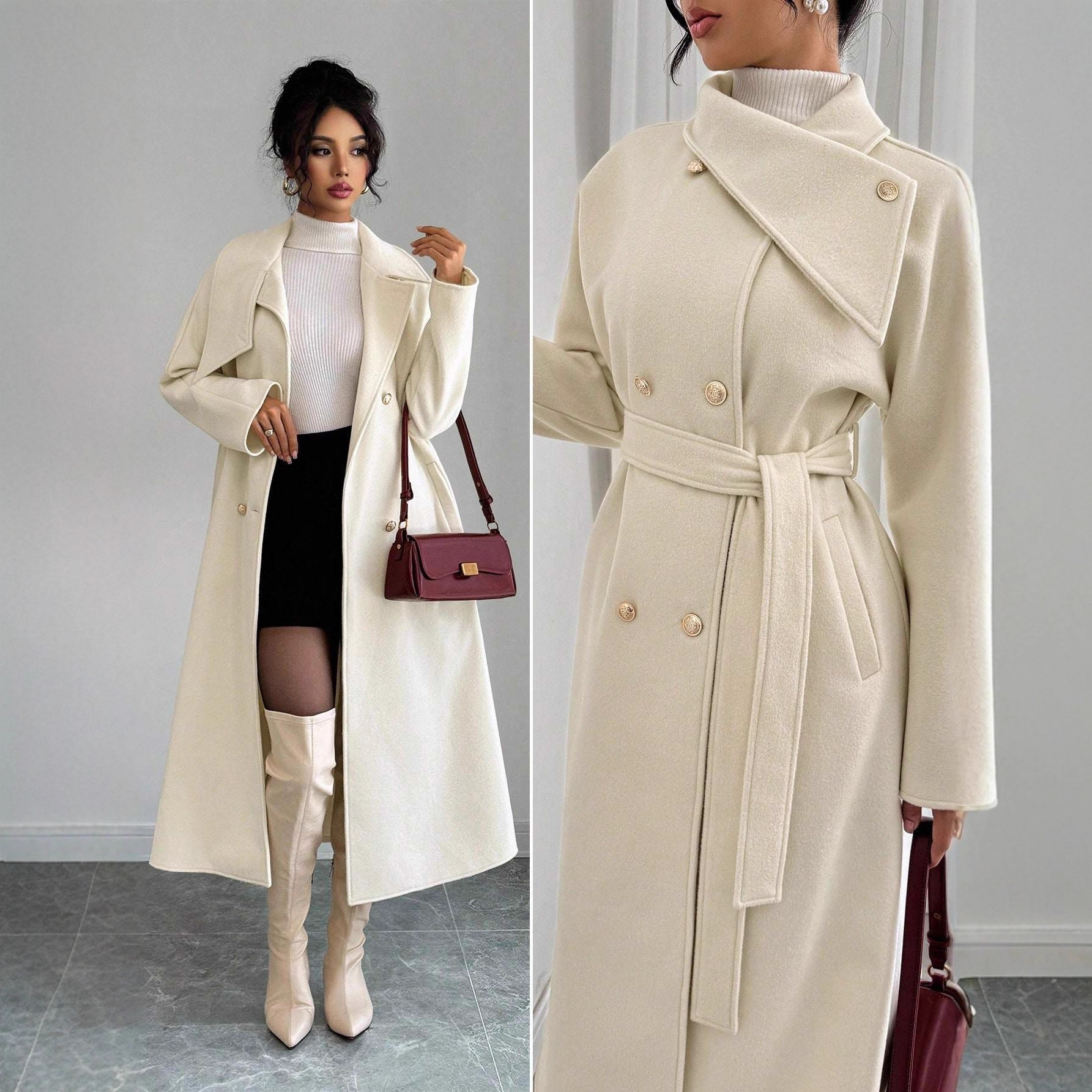Stylish Fallwinter Double-breasted Warm Wool Coat