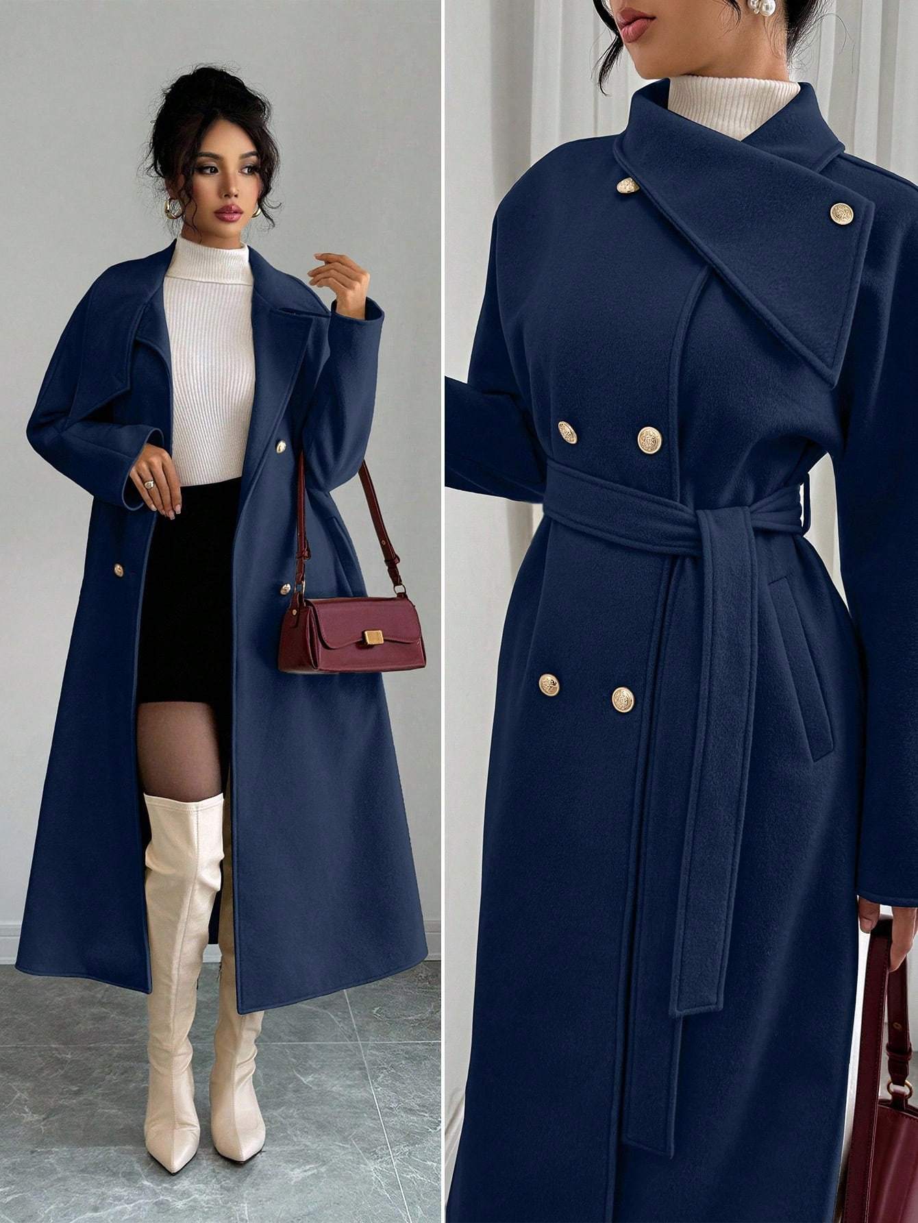 Stylish Fallwinter Double-breasted Warm Wool Coat