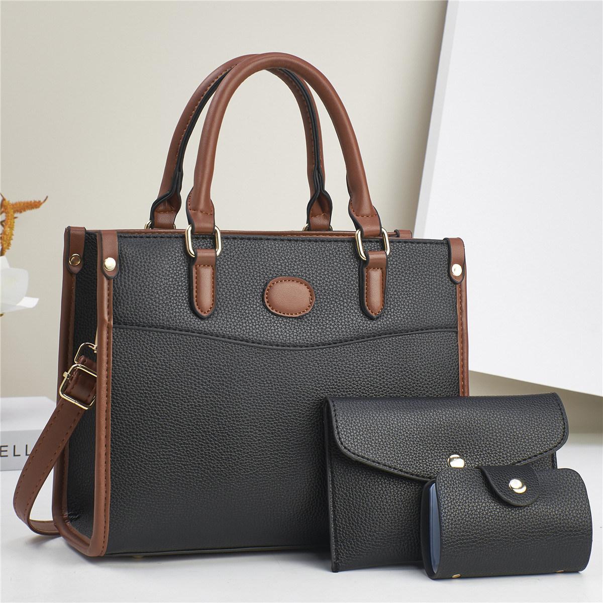 Stylish Three-Piece Shoulder Bag Set Mother-and-Child Bags