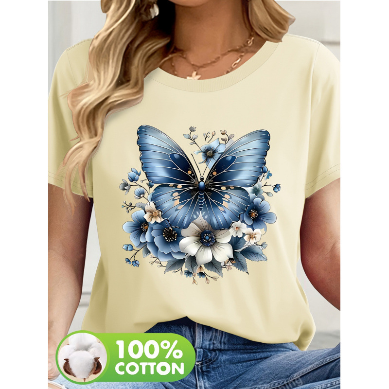 Summer Crew-neck Drop-shoulder Comfortable And Relaxed-fit T-shirt