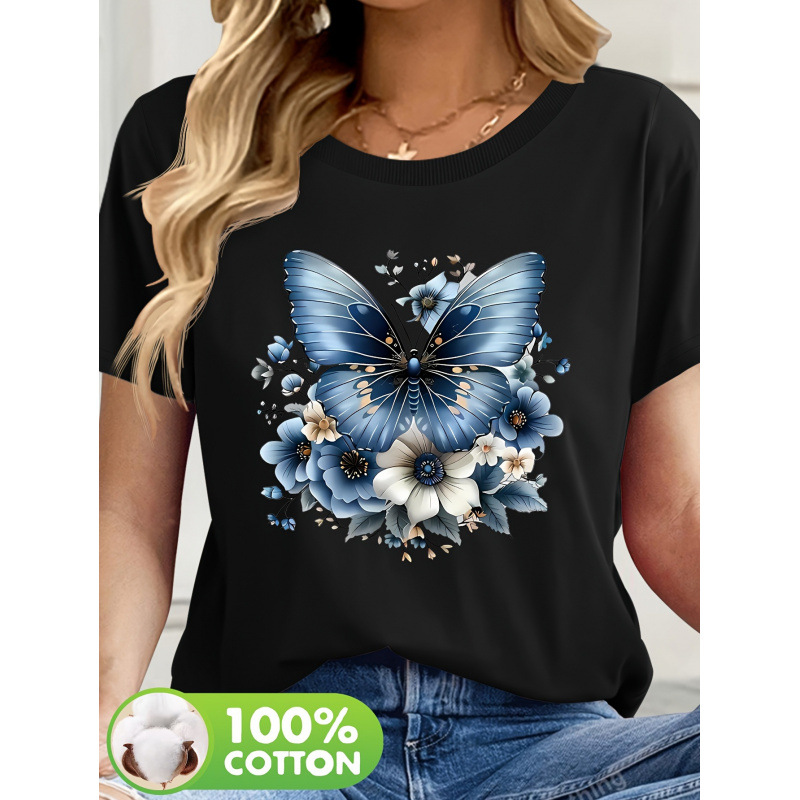 Summer Crew-neck Drop-shoulder Comfortable And Relaxed-fit T-shirt