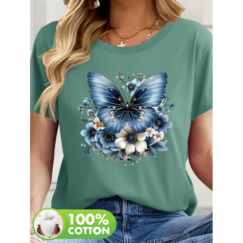 Summer Crew-neck Drop-shoulder Comfortable And Relaxed-fit T-shirt