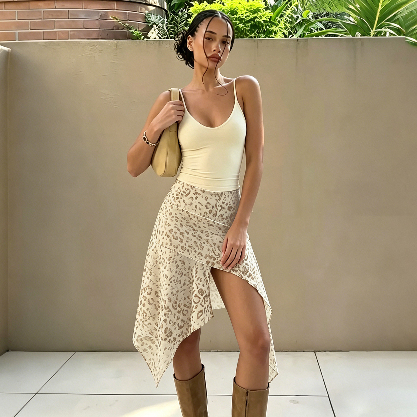 Summer Lazy-style Sexy Leopard-print Skirt