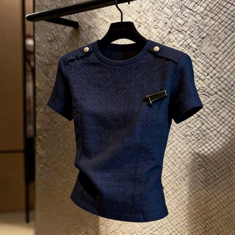 Summer New Arrival Deep Blue With Metal Buckle Detailing