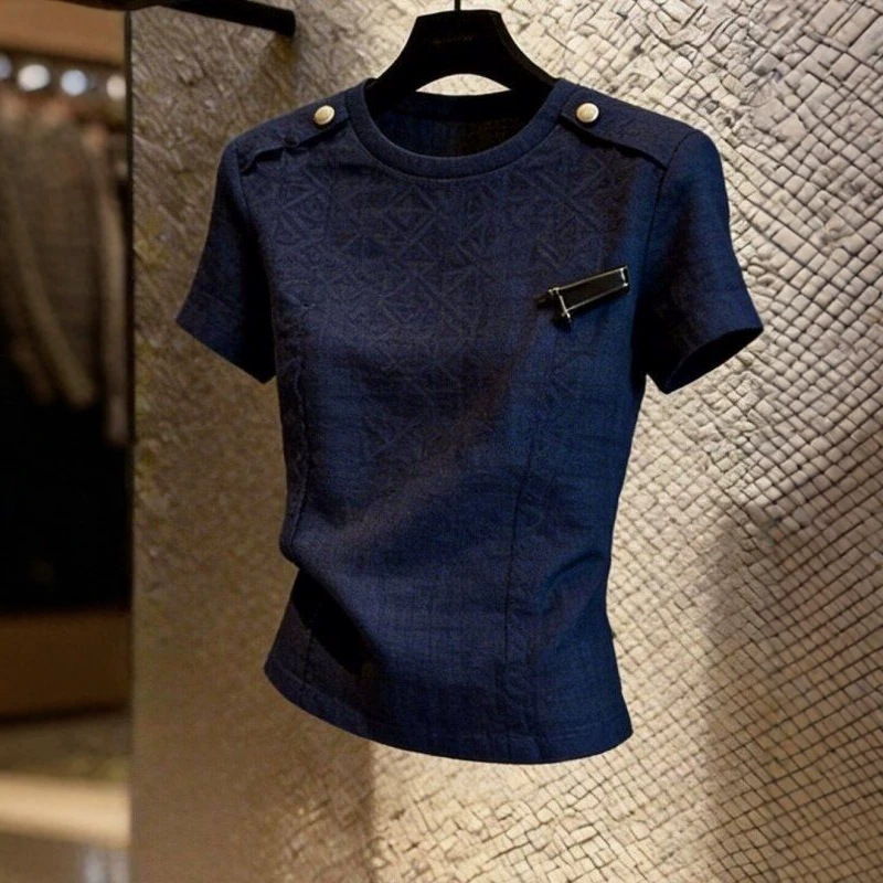 Summer New Arrival Deep Blue With Metal Buckle Detailing