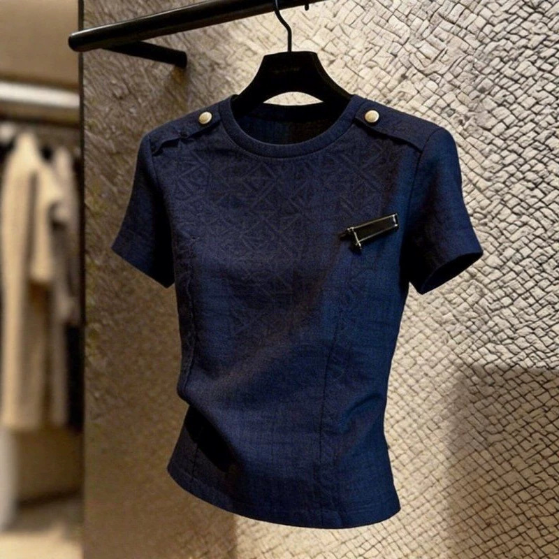 Summer New Arrival Deep Blue With Metal Buckle Detailing