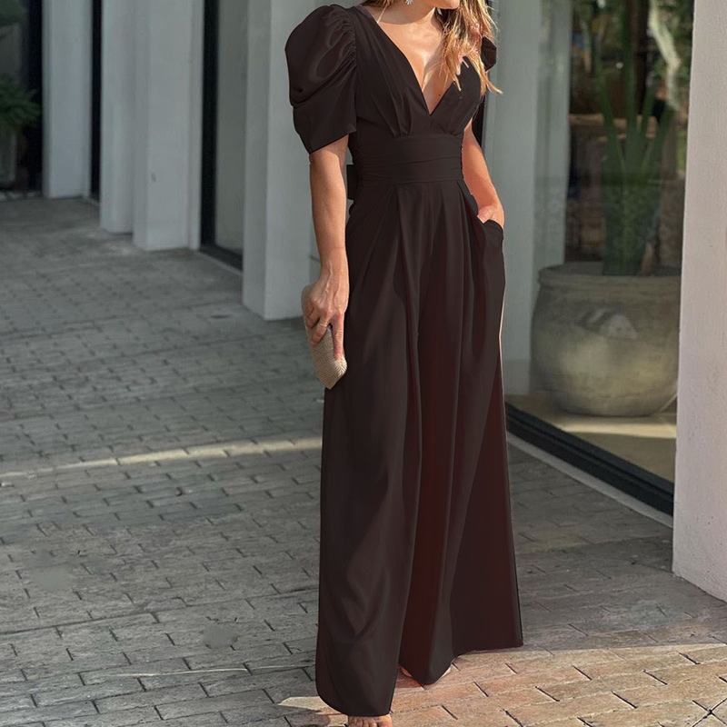 Summer New Women's Clothing Amazon European And American Jumpsuit Fashion Sexy Pleated