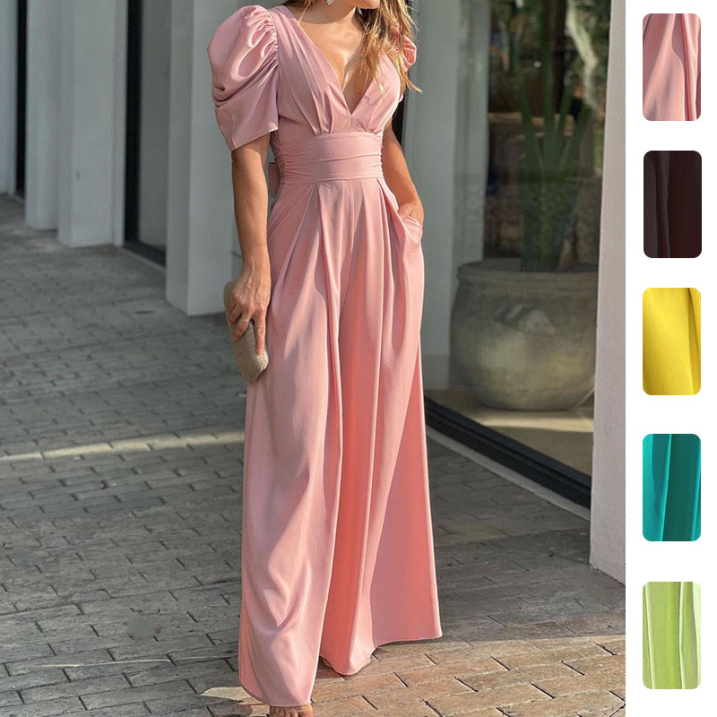 Summer New Women's Clothing Amazon European And American Jumpsuit Fashion Sexy Pleated