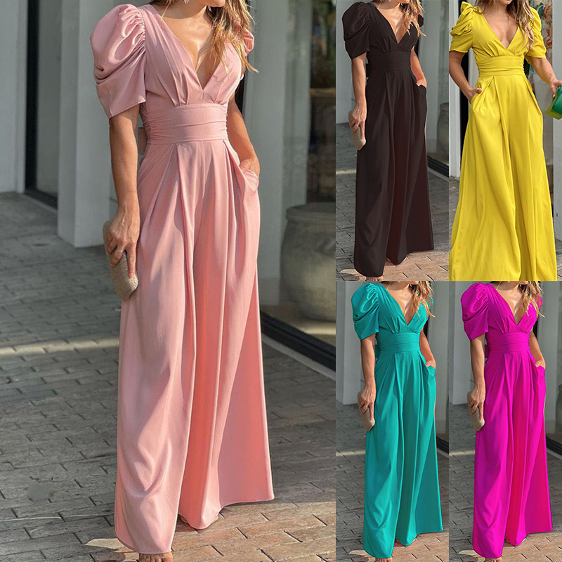 Summer New Women's Clothing Amazon European And American Jumpsuit Fashion Sexy Pleated