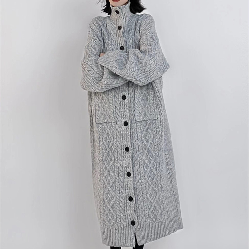 Sweater Women's Casual Knitted Cardigan Long-cut Coat