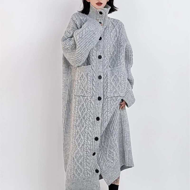 Sweater Women's Casual Knitted Cardigan Long-cut Coat