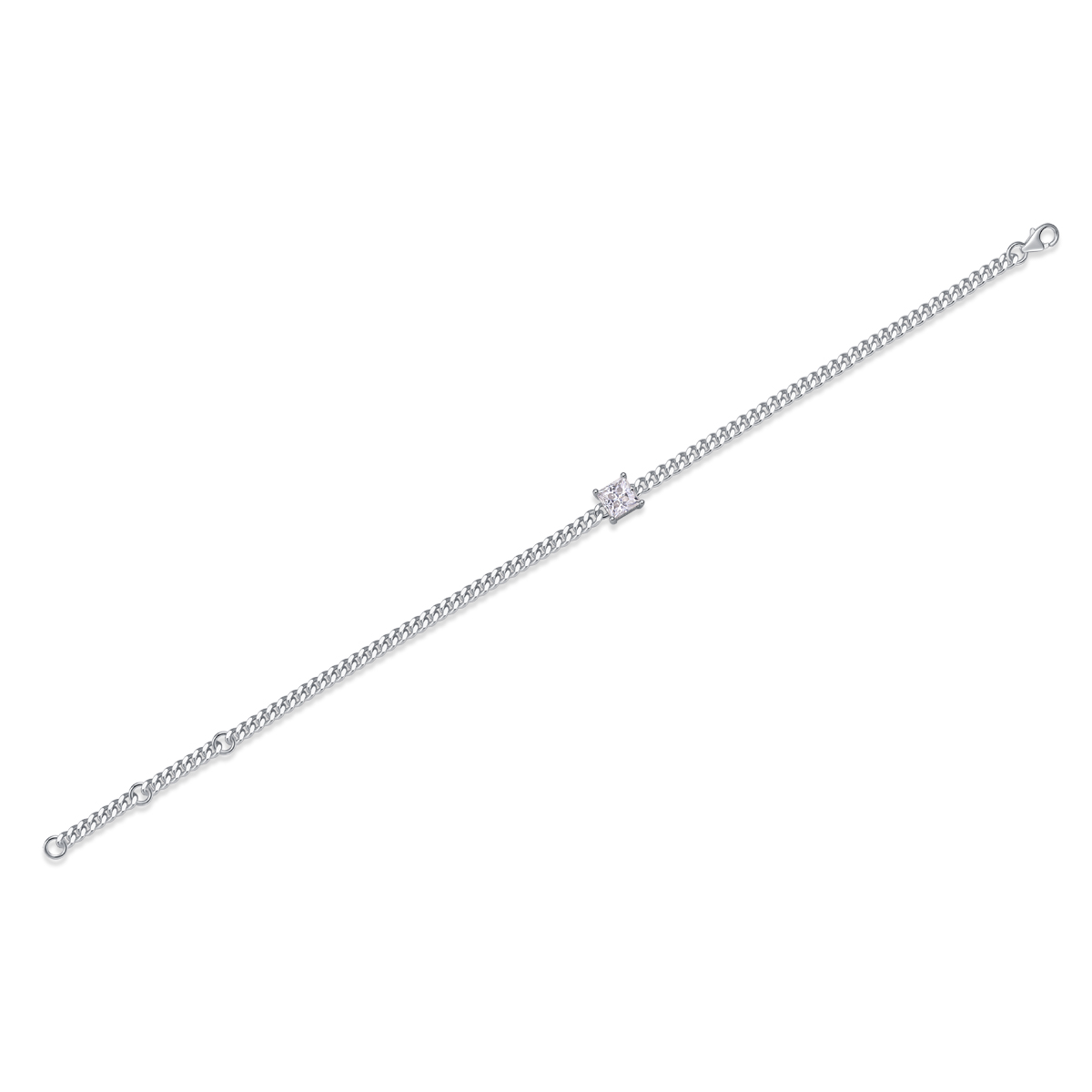 Tenacity - Fashionable Light Luxury Silver Bracelet With Top-Grade Moissanite