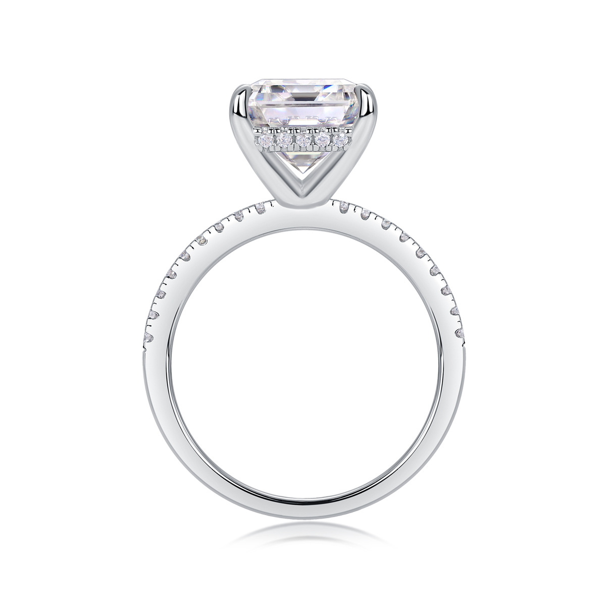 The City Of Iridesy Colors - A Wedding Ring Set With Top-quality Octagonal Moissan Silver