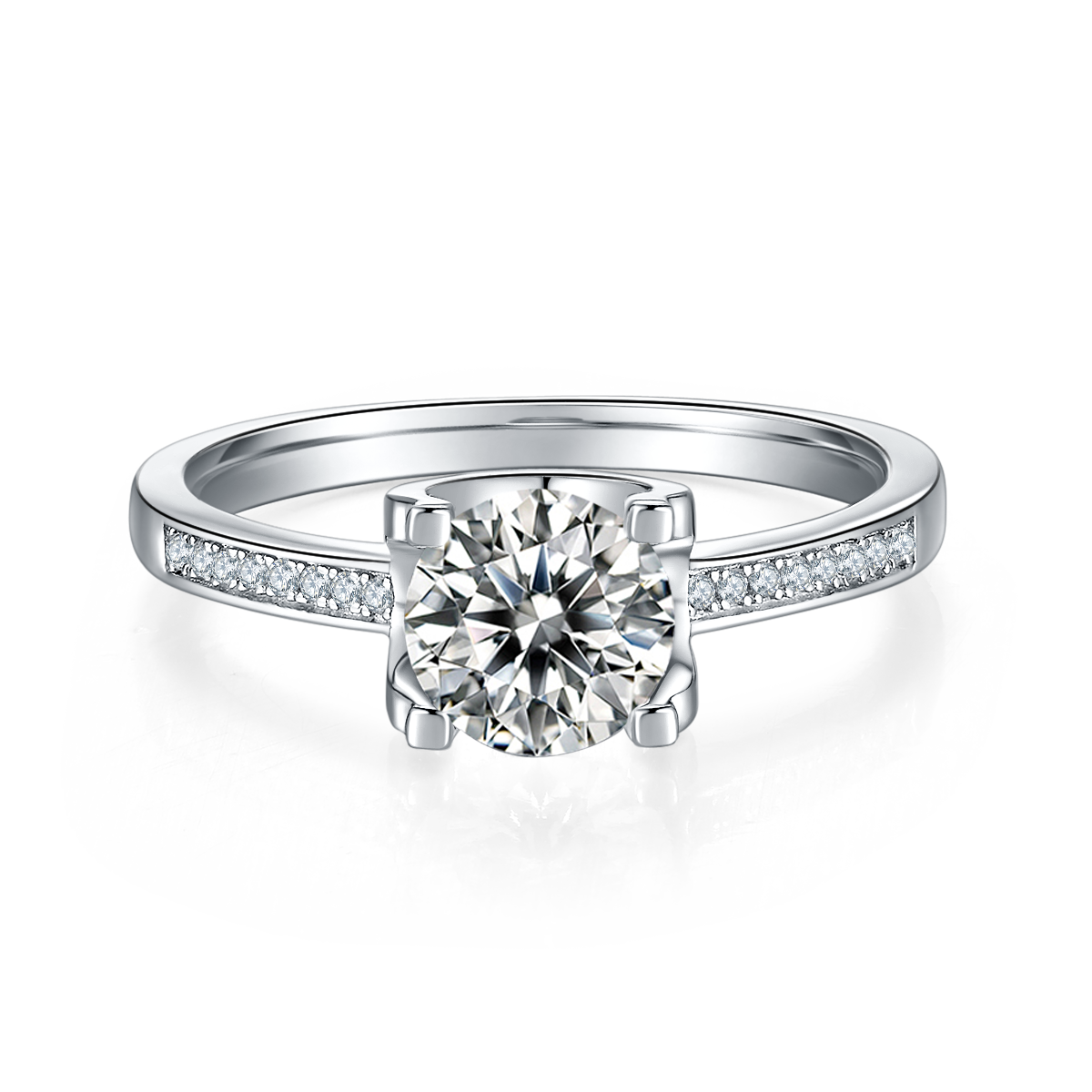 The Claw Of Light And Shadow - A Wedding Ring Set With 1-carat Top-quality Moissanite