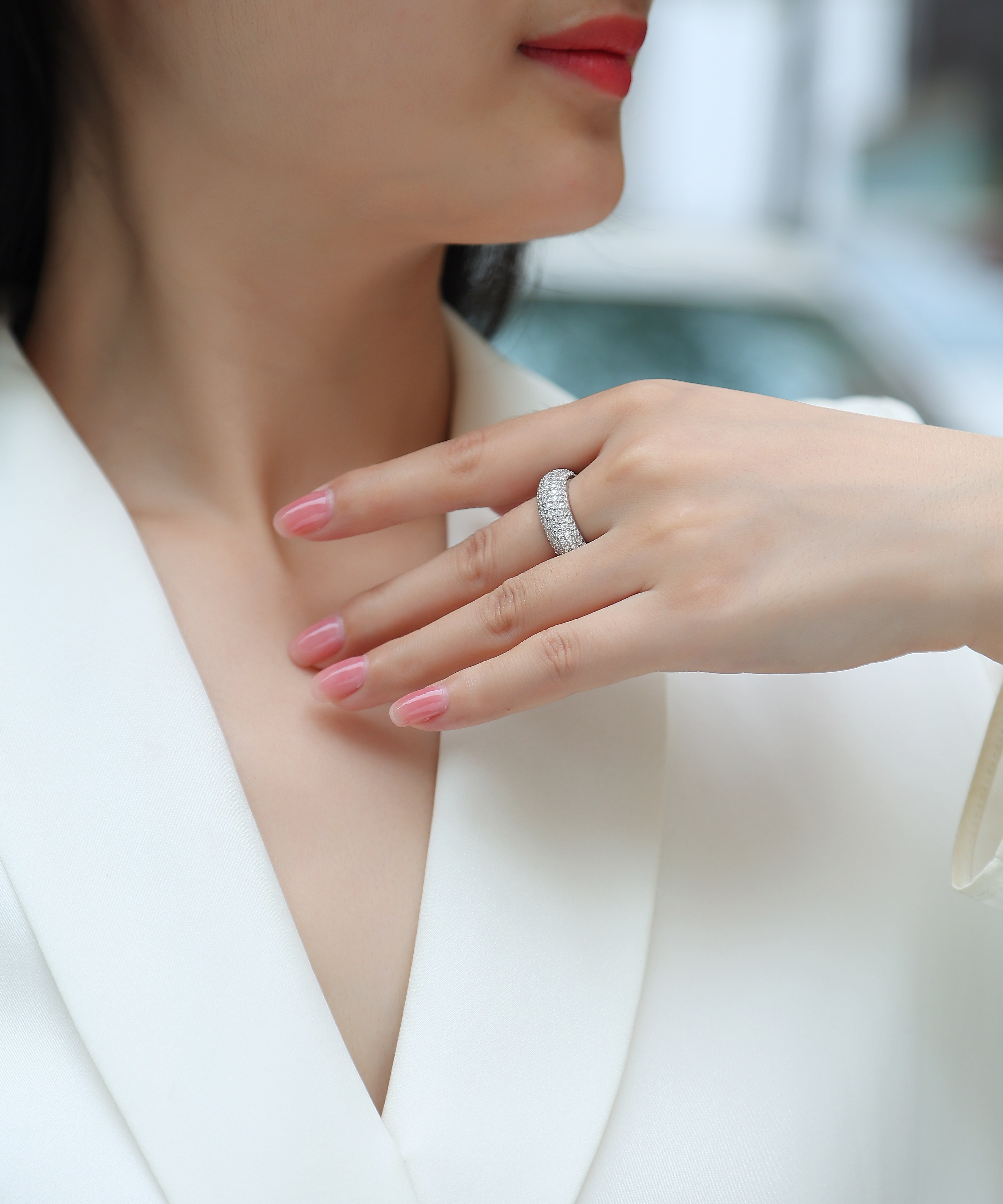 The Ring - Set With Top-quality Moissanite Silver And Platinum-plated Diamond Wedding Ring