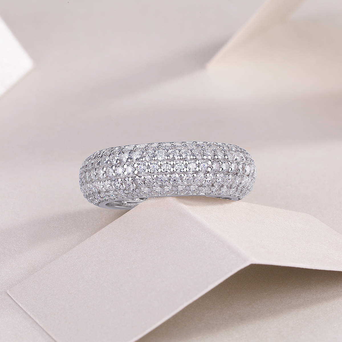 The Ring - Set With Top-quality Moissanite Silver And Platinum-plated Diamond Wedding Ring