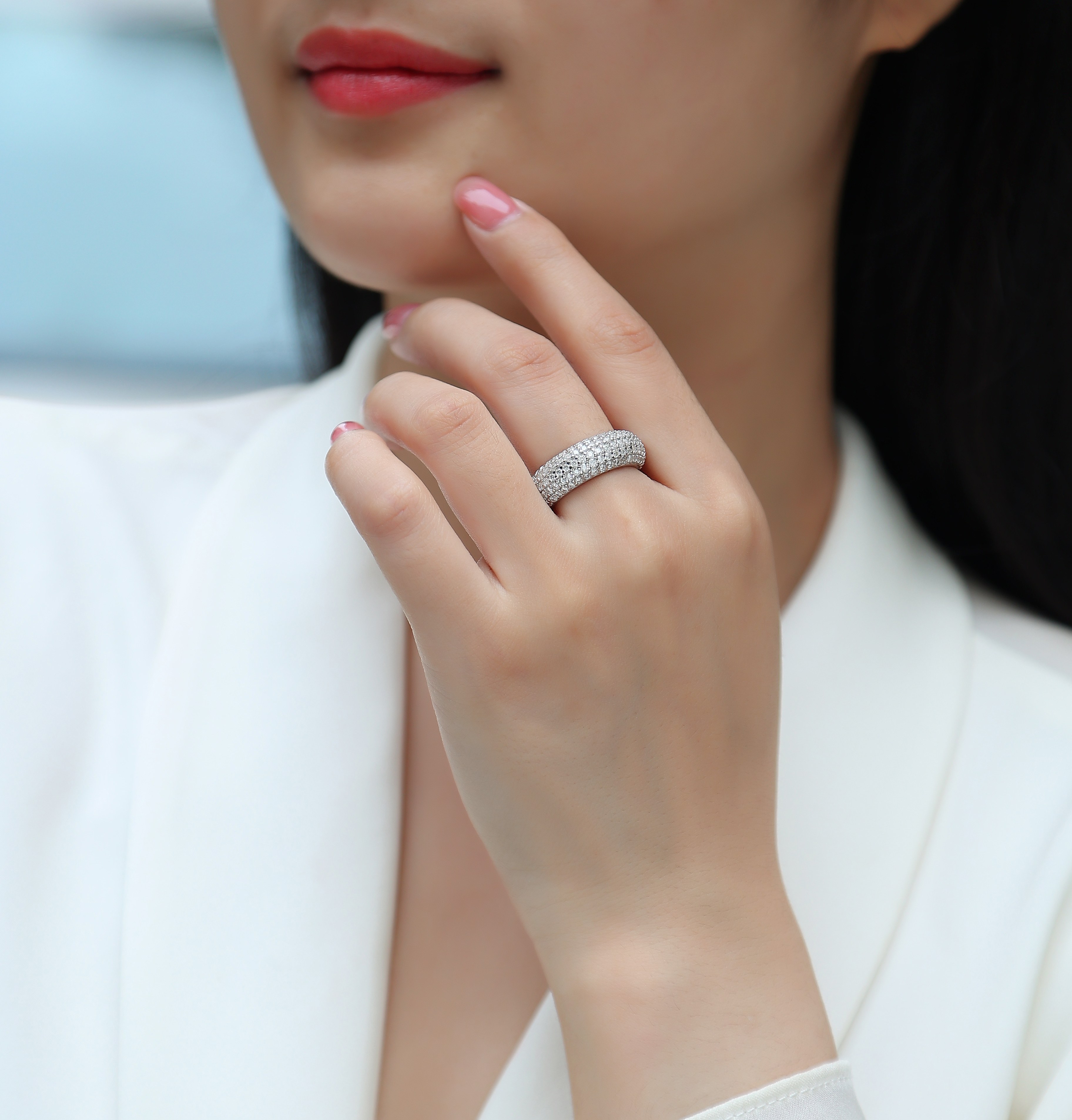 The Ring - Set With Top-quality Moissanite Silver And Platinum-plated Diamond Wedding Ring
