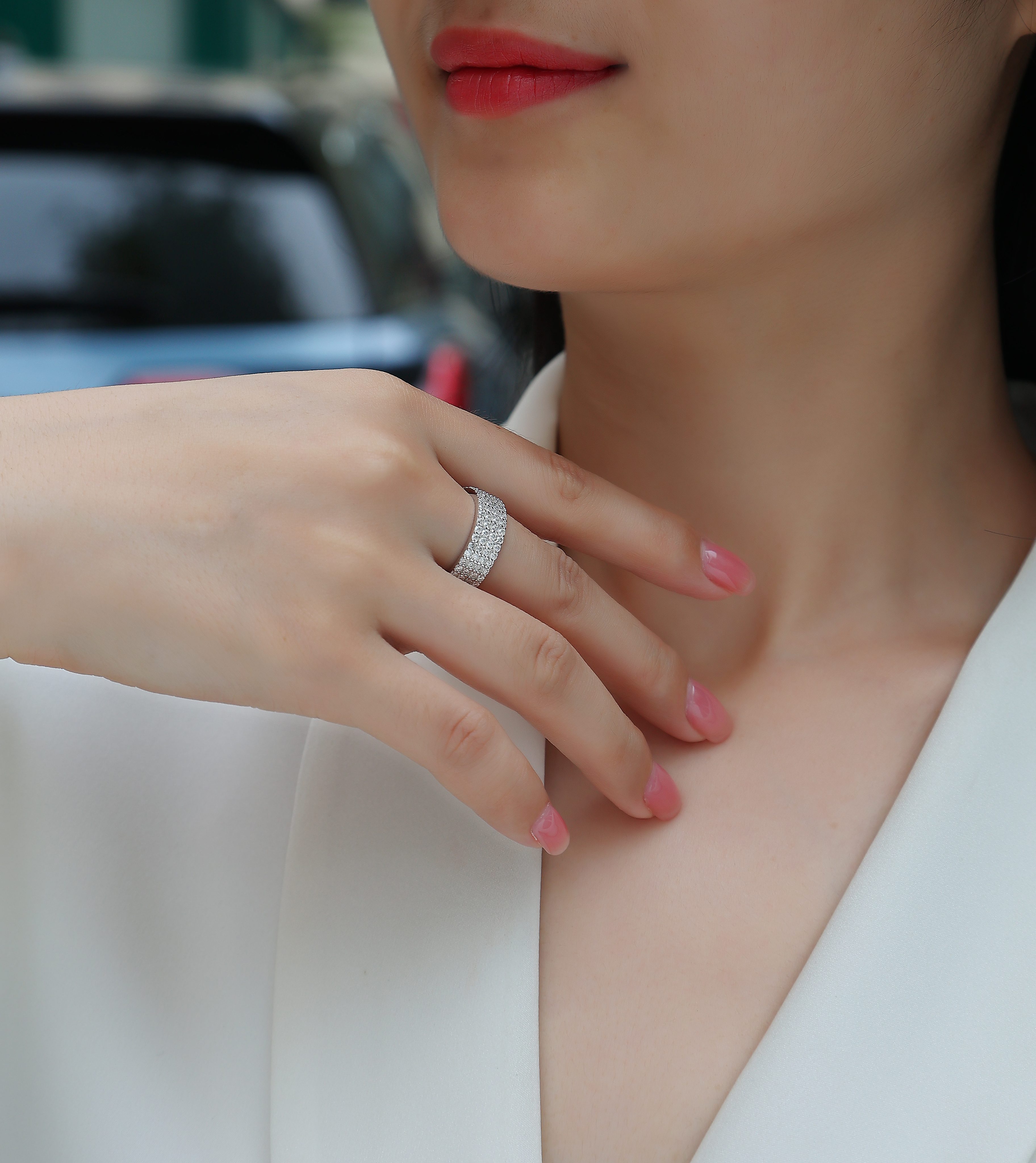 The Starry Night Sky - A Wedding Ring Set With Top-quality Moissanite Silver And