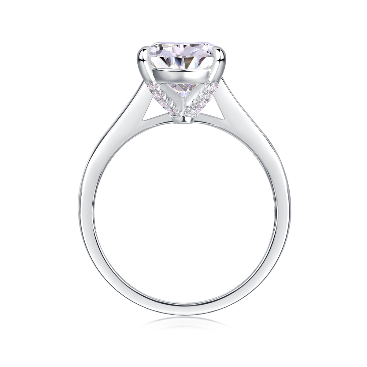 The Ultimate Simplicity - Set With Top-quality Heart-shaped Moissanite Silver And