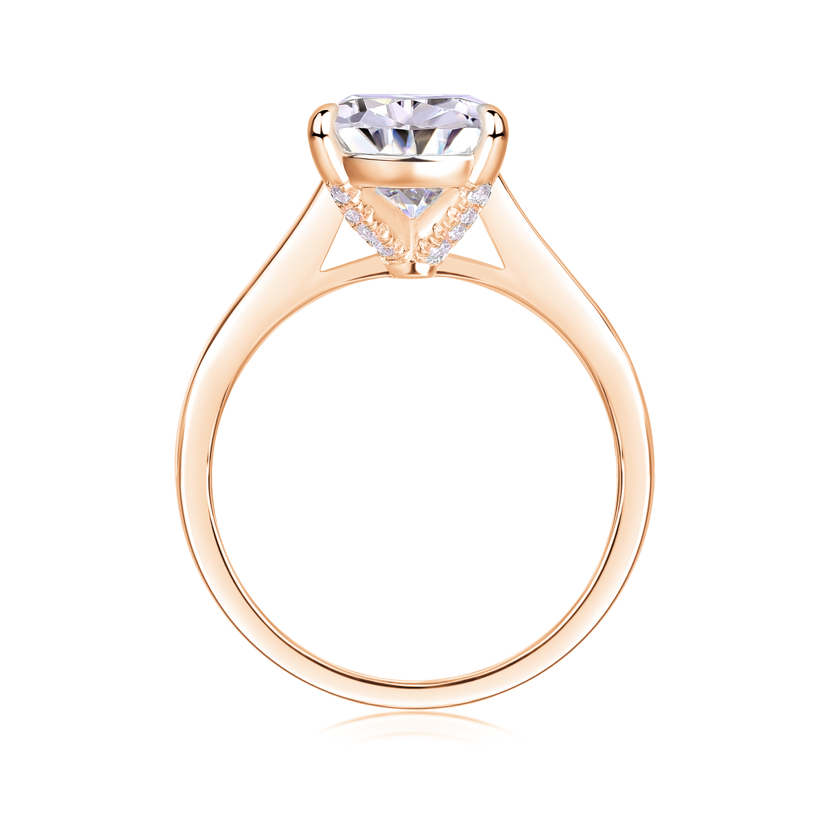 The Ultimate Simplicity - Set With Top-quality Heart-shaped Moissanite Silver And