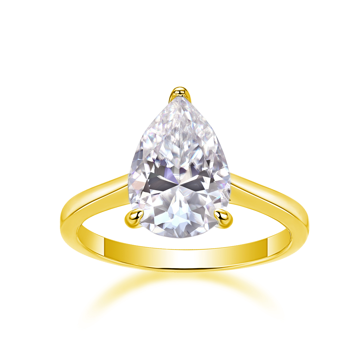 The Ultimate Simplicity - Set With Top-quality Heart-shaped Moissanite Silver And
