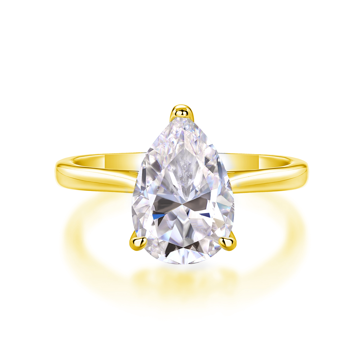The Ultimate Simplicity - Set With Top-quality Heart-shaped Moissanite Silver And