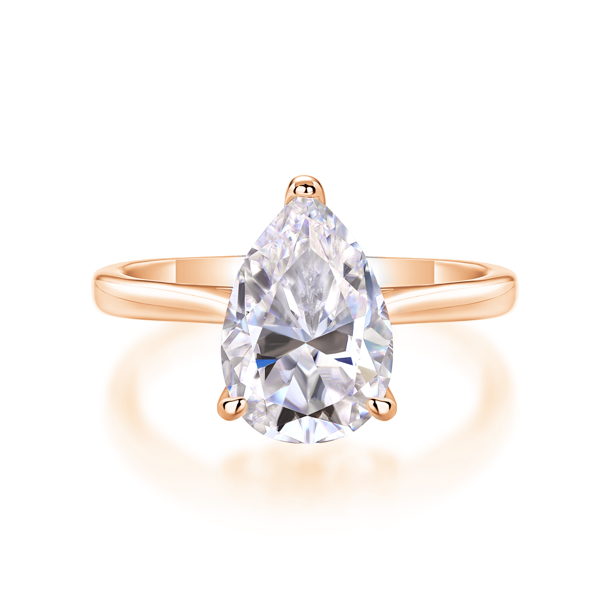The Ultimate Simplicity - Set With Top-quality Heart-shaped Moissanite Silver And
