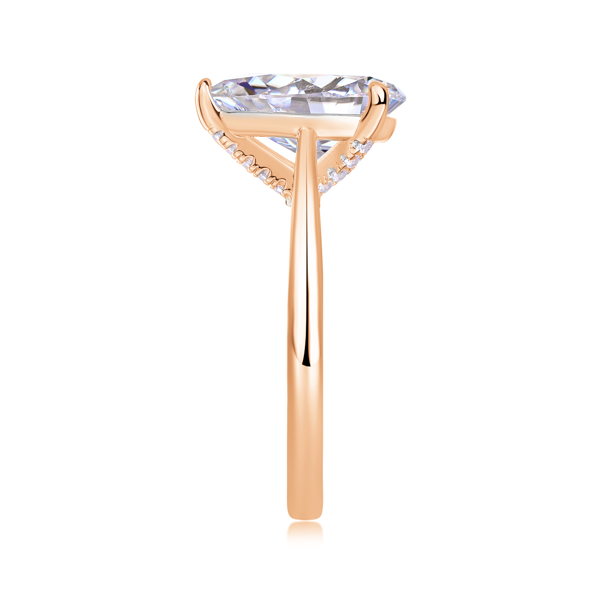 The Ultimate Simplicity - Set With Top-quality Heart-shaped Moissanite Silver And