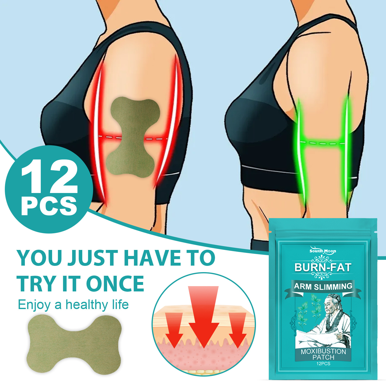 Thin Arm Patch Weight Loss Stickers Cellulite Removal Fat Burning Slimming Body Massage