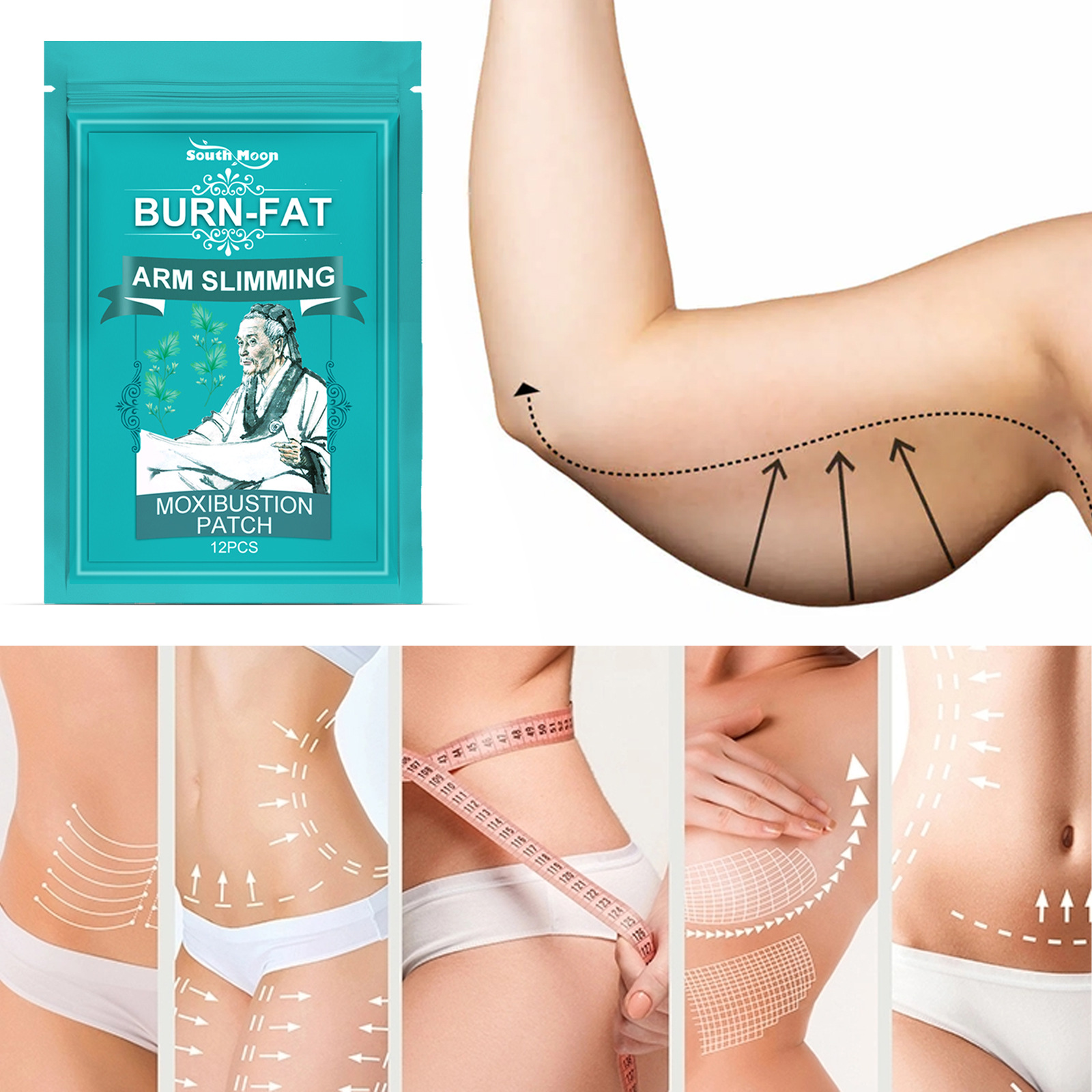 Thin Arm Patch Weight Loss Stickers Cellulite Removal Fat Burning Slimming Body Massage