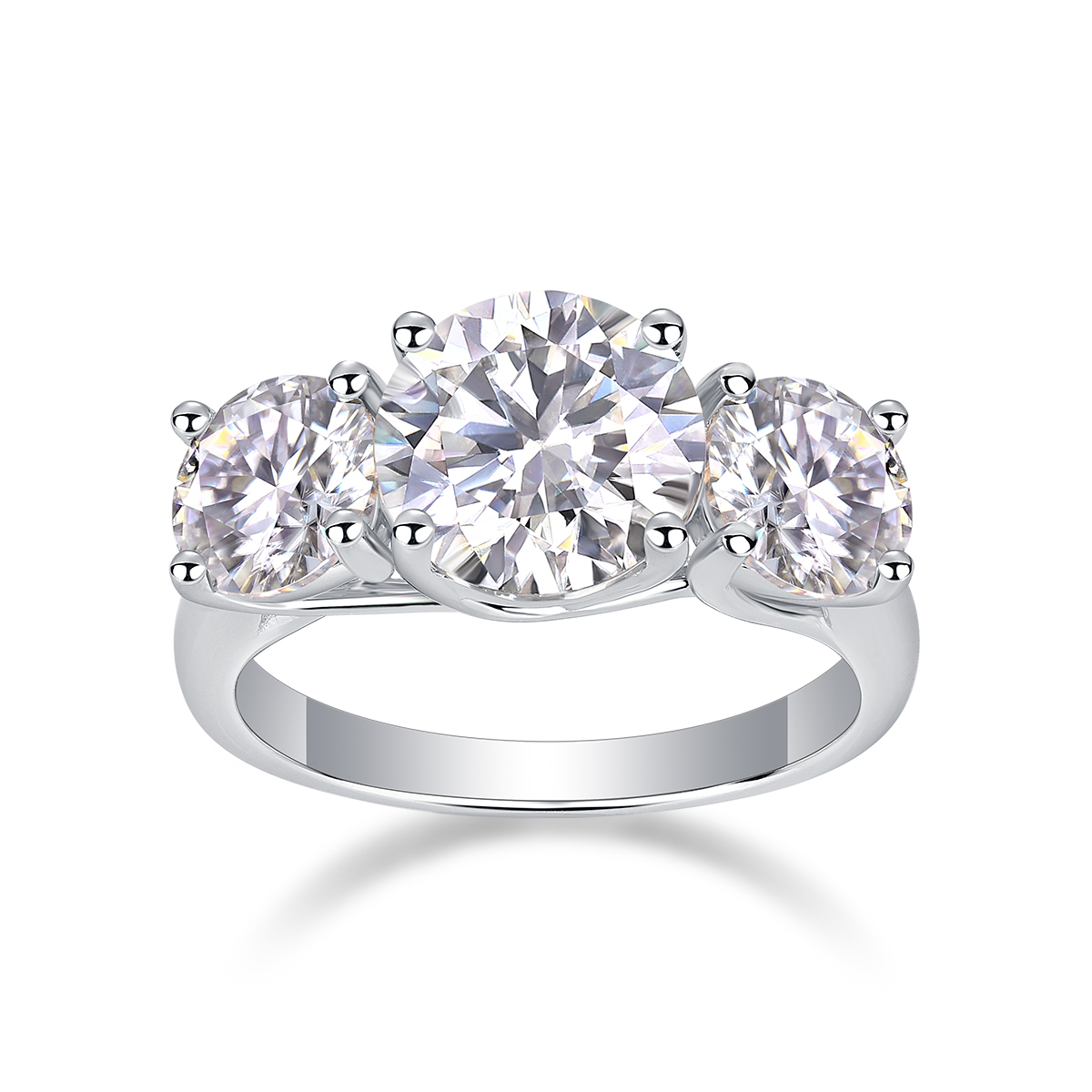 Three Lives Of Fortune - A Wedding Ring Set With Top-quality 3-carat Moissanite Silver And