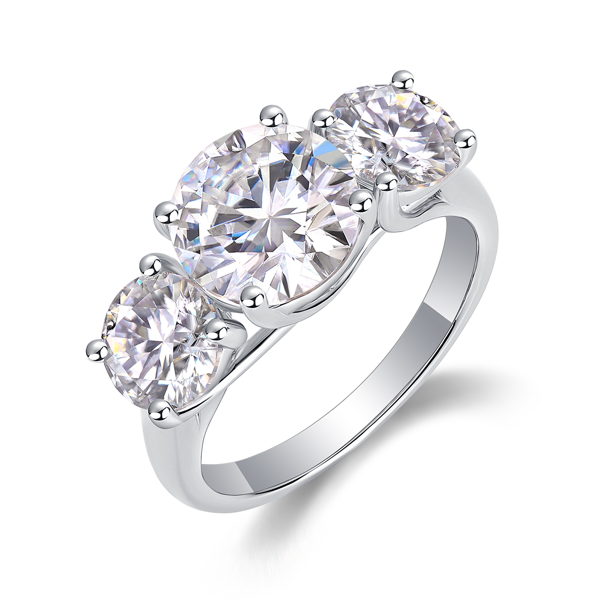Three Lives Of Fortune - A Wedding Ring Set With Top-quality 3-carat Moissanite Silver And