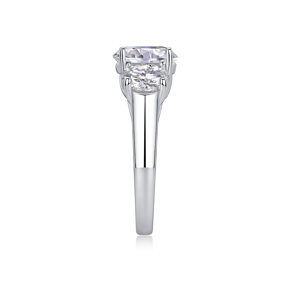 Three Lives Of Fortune - A Wedding Ring Set With Top-quality 3-carat Moissanite Silver And
