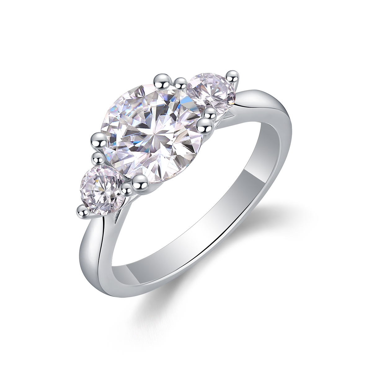 Three Reincarnations - A Wedding Ring Set With 2-carat Top-quality Moissanite Silver And