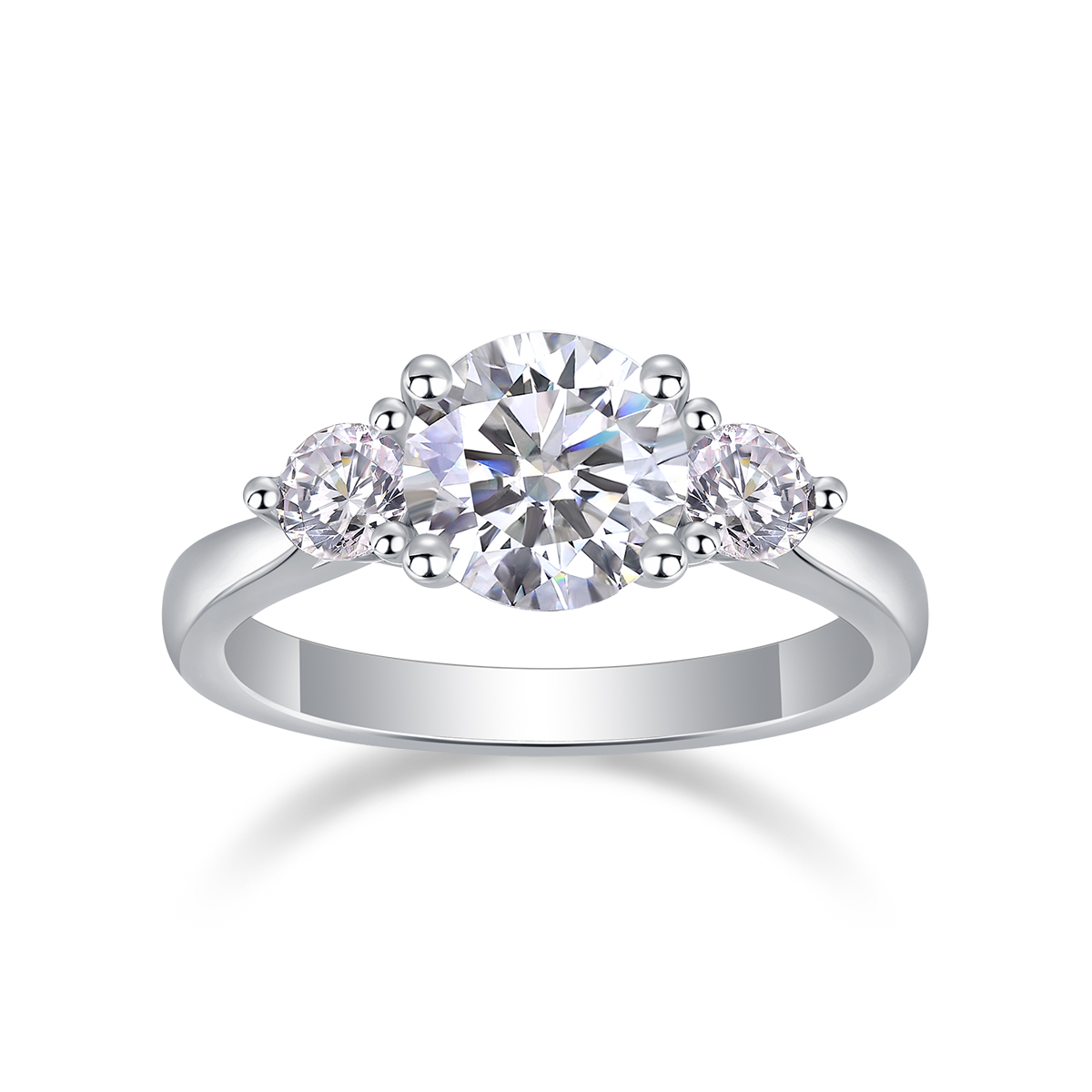 Three Reincarnations - A Wedding Ring Set With 2-carat Top-quality Moissanite Silver And