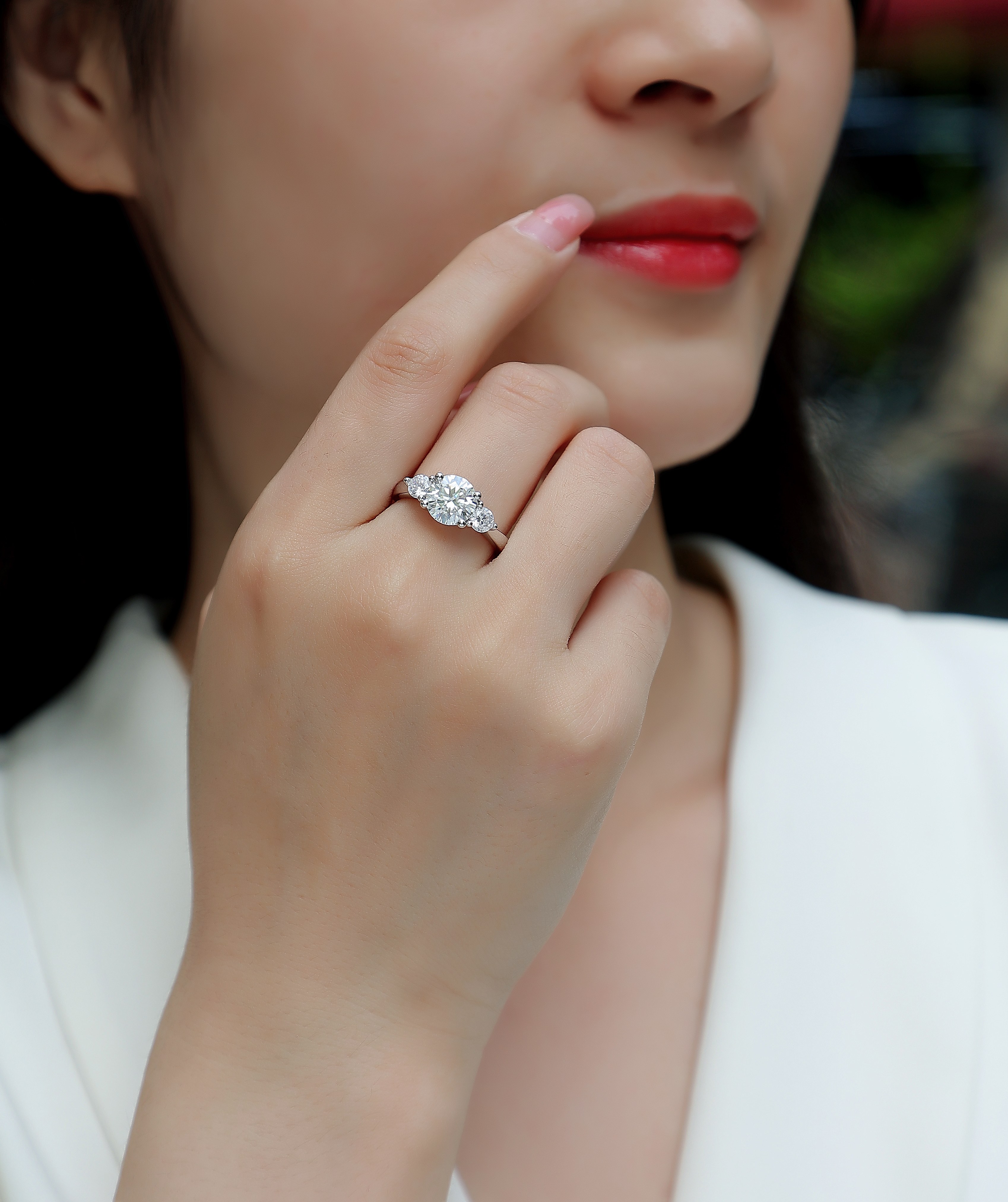Three Reincarnations - A Wedding Ring Set With 2-carat Top-quality Moissanite Silver And