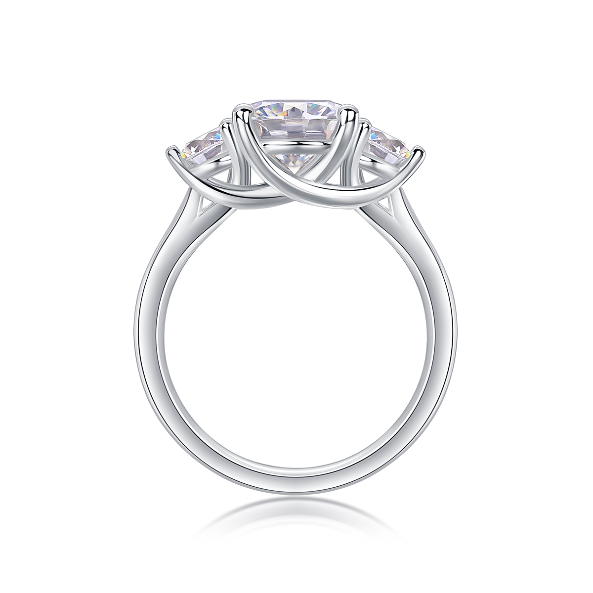 Three Reincarnations - A Wedding Ring Set With 2-carat Top-quality Moissanite Silver And
