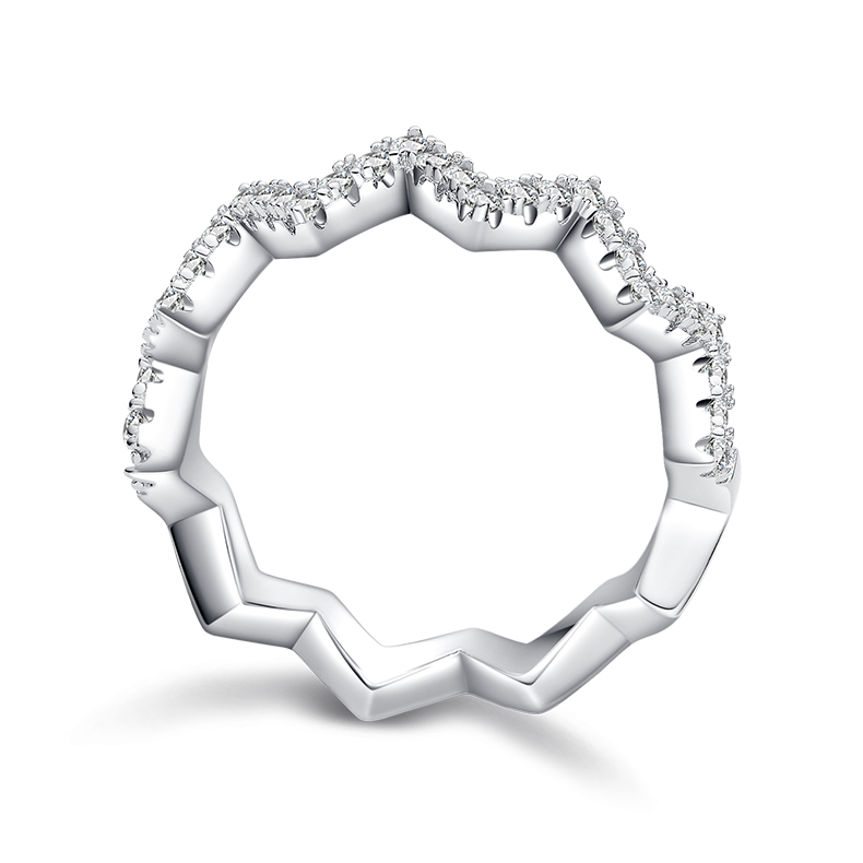 Thunder - A Wedding Ring Set With Top-quality Moissanite Silver And Platinum-plated