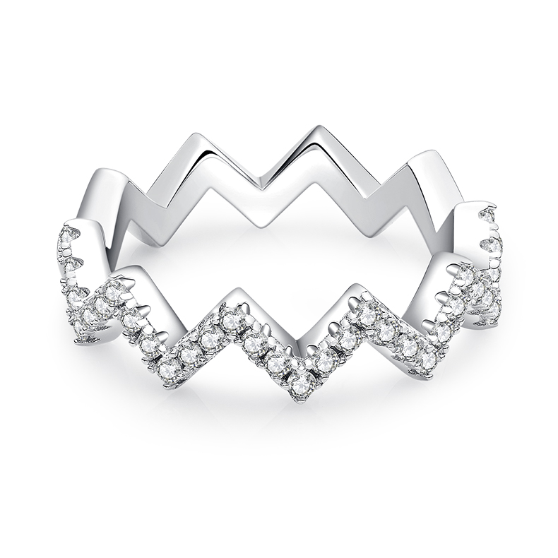 Thunder - A Wedding Ring Set With Top-quality Moissanite Silver And Platinum-plated