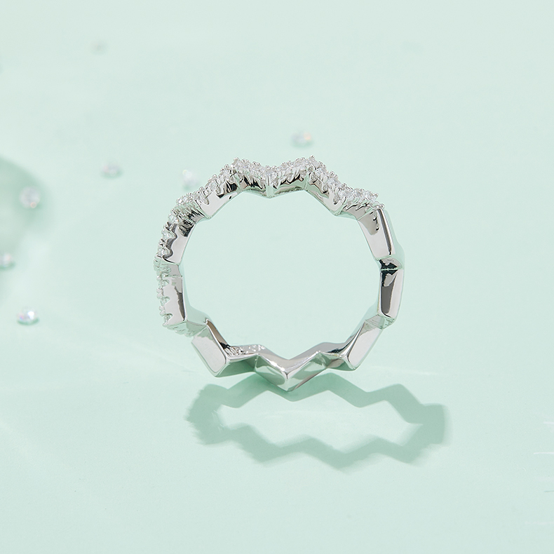 Thunder - A Wedding Ring Set With Top-quality Moissanite Silver And Platinum-plated