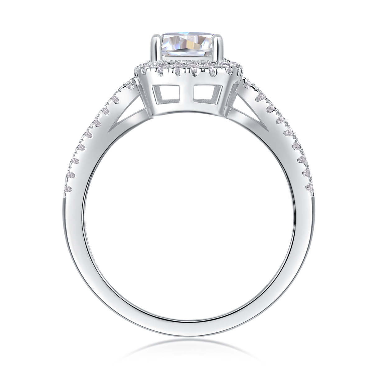 Time Mail - A Wedding Ring Set With Top-quality Moissanite Silver And Platinum-plated