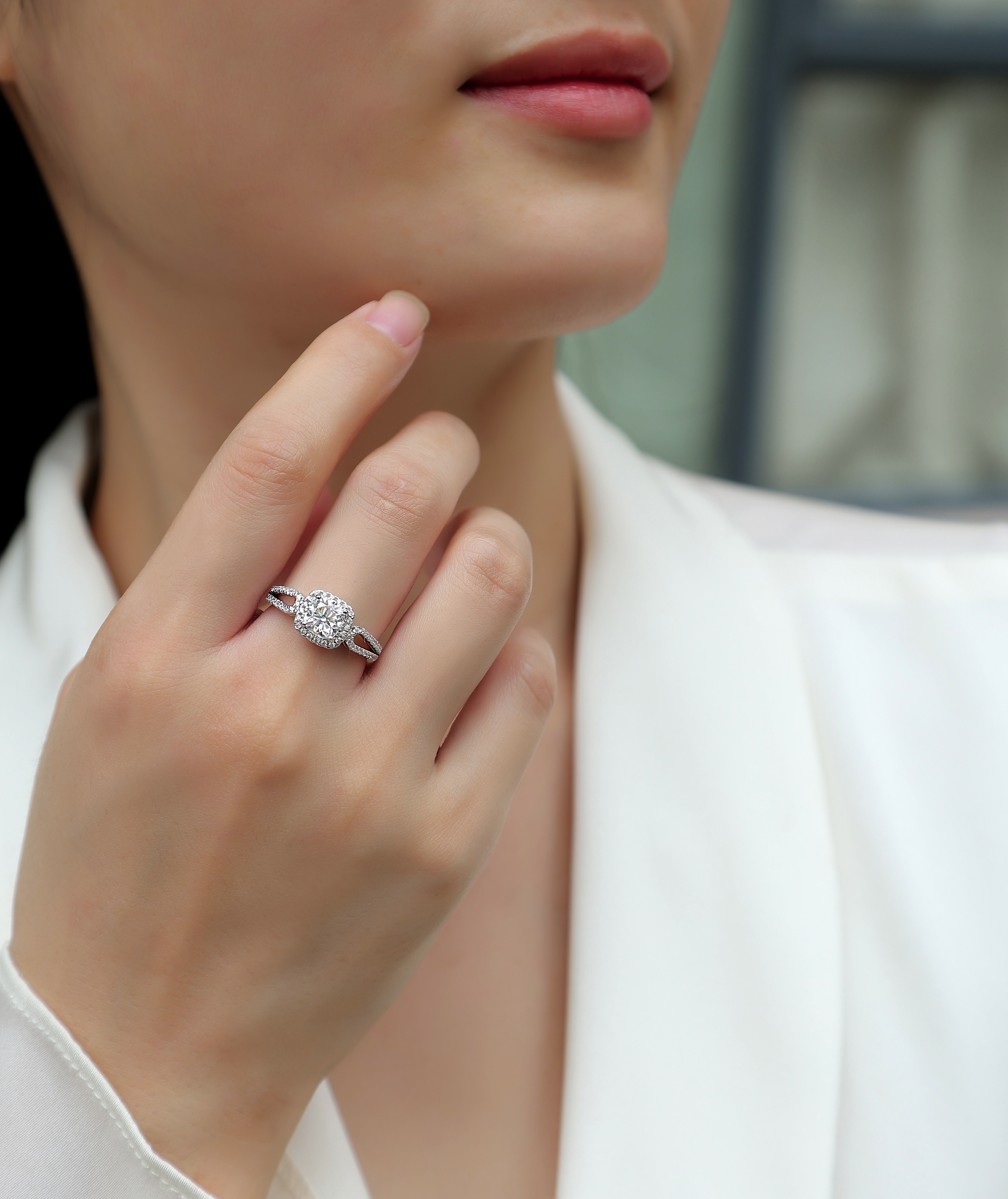 Time Mail - A Wedding Ring Set With Top-quality Moissanite Silver And Platinum-plated
