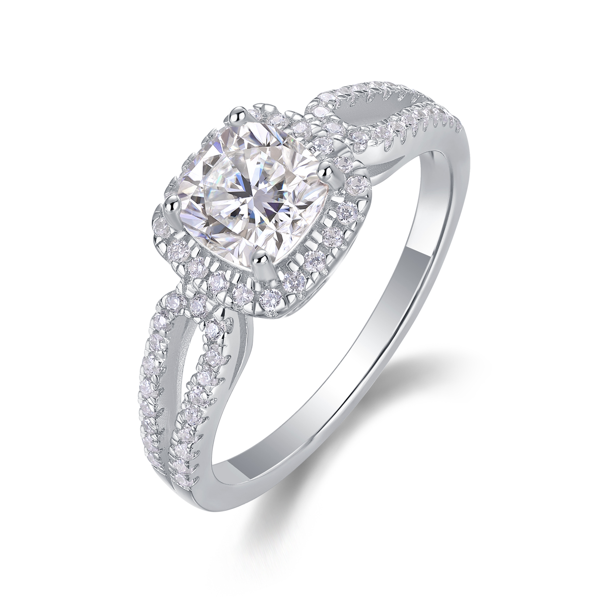 Time Mail - A Wedding Ring Set With Top-quality Moissanite Silver And Platinum-plated