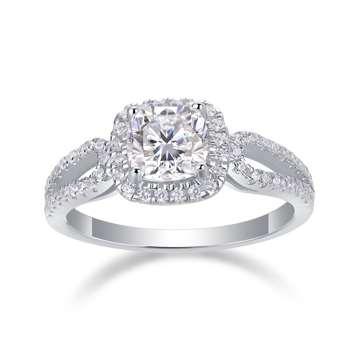 Time Mail - A Wedding Ring Set With Top-quality Moissanite Silver And Platinum-plated
