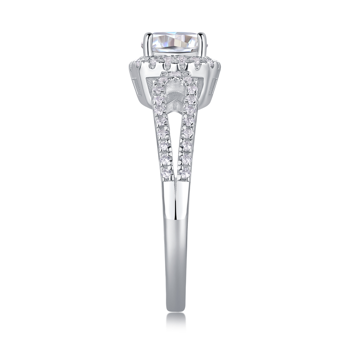 Time Mail - A Wedding Ring Set With Top-quality Moissanite Silver And Platinum-plated