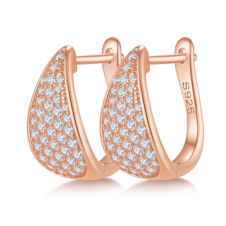 Top-quality Moissanite Luxury And Fashionable Light Luxury Jewelry Silver Stud Earrings