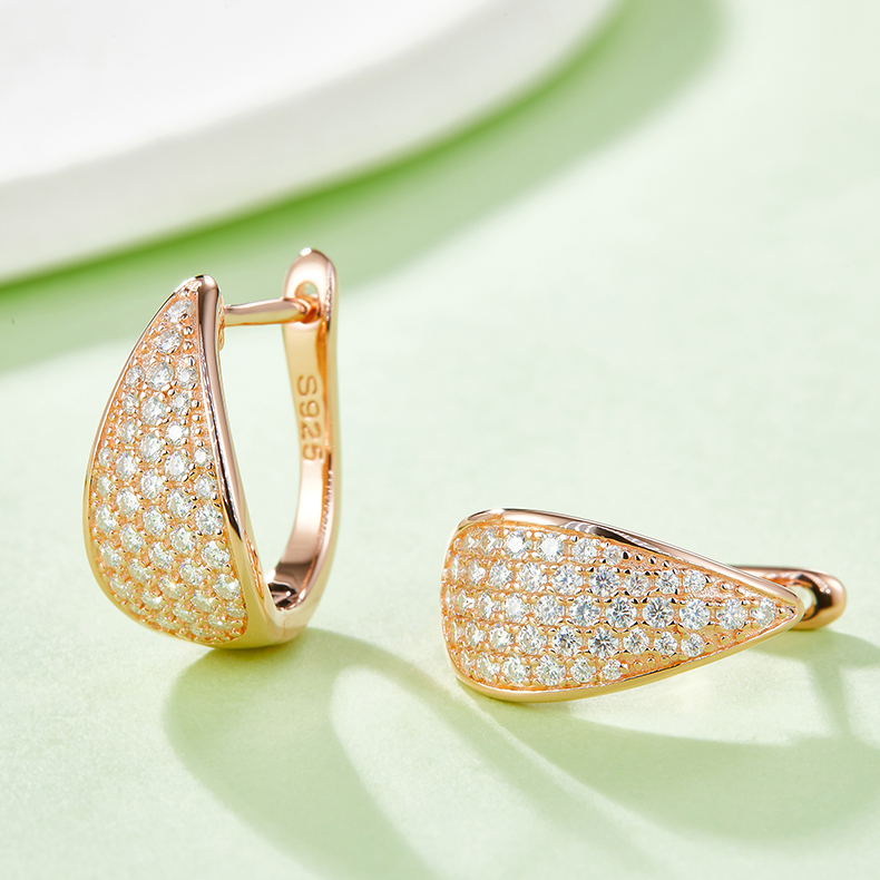 Top-quality Moissanite Luxury And Fashionable Light Luxury Jewelry Silver Stud Earrings